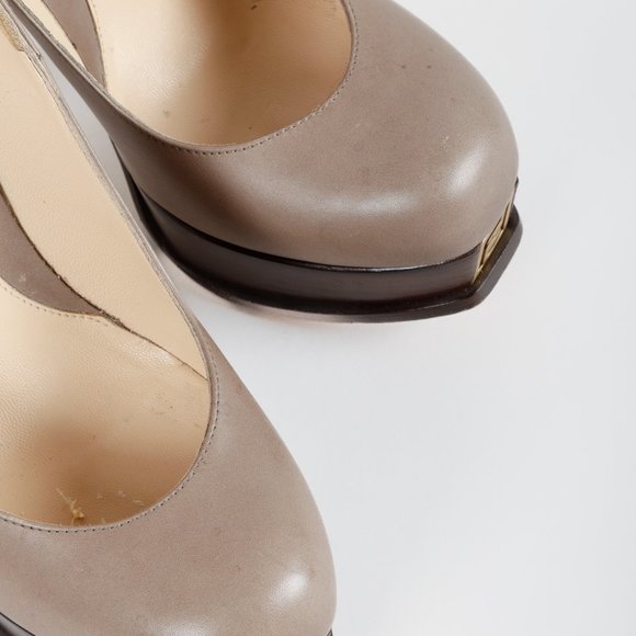 Fendi Fendista Taupe Leather Pumps - Picture 9 of 10